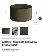 Kwarwei Woood Sara Set: Bank, Stoel & Poef, Ophalen, Gebruikt, 125 cm of meer, Stof