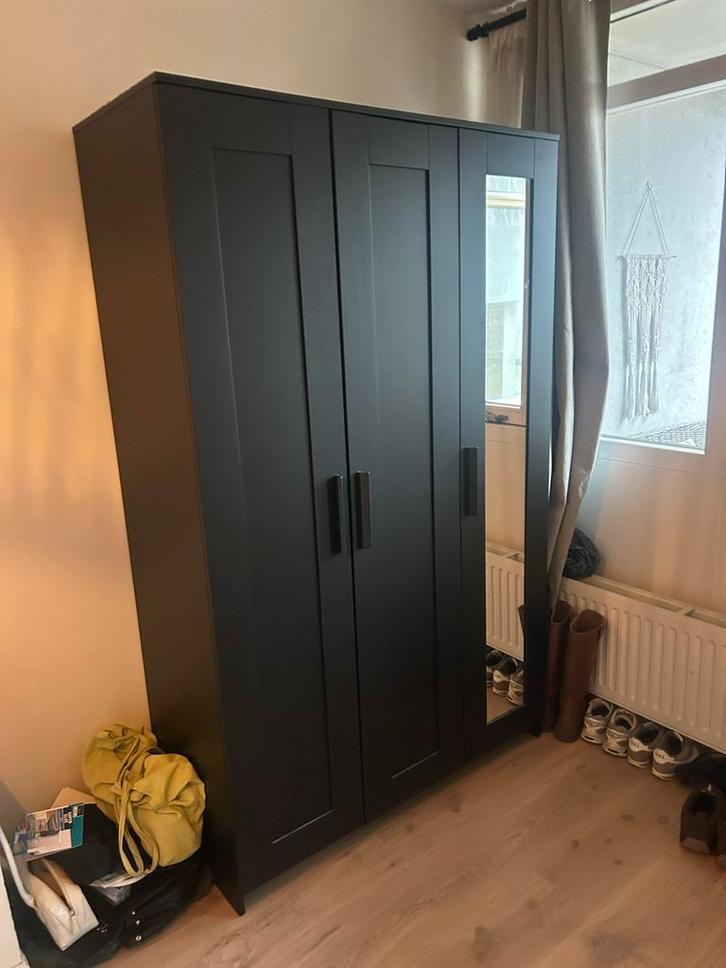 IKEA Brimnes Pax kast - Zwart met spiegeldeur, Huis en Inrichting, Kasten | Kledingkasten, Zo goed als nieuw, 150 tot 200 cm, 100 tot 150 cm
