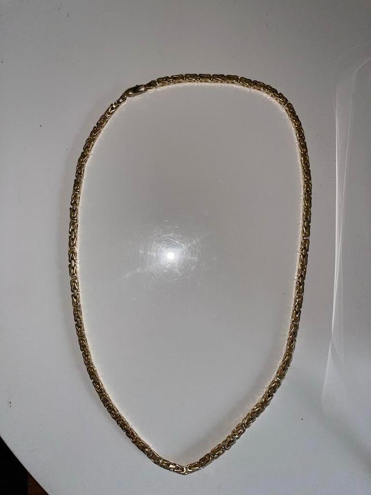 14k Gouden Koningsketting, Sieraden, Tassen en Uiterlijk, Kettingen, Zo goed als nieuw, Goud, Ophalen