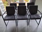 te koop 6 eetkamerstoelen, Huis en Inrichting, Stoelen, Ophalen, Gebruikt, Zwart, Metaal