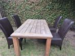 TAFEL EN 4 STOELEN, Huis en Inrichting, Ophalen, Gebruikt, 100 tot 150 cm, 150 tot 200 cm