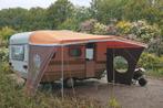 Eifelland opgeknapte vintage caravan, nieuwe retro luifel, Duitsland, Knaus, Bedrijf, Treinzit