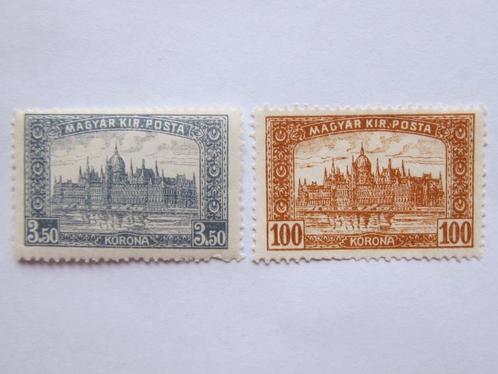 2 postzegels Hongarije, Nr. 382 en 391, 1920, Parliament, Postzegels en Munten, Postzegels | Europa | Hongarije, Postfris, Verzenden