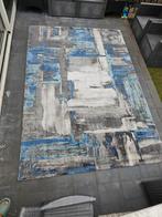 Modern vloerkleed carpet - Blauw/Grijs/Wit - 290x200 cm, 200 cm of meer, Ophalen of Verzenden, Zo goed als nieuw, 200 cm of meer