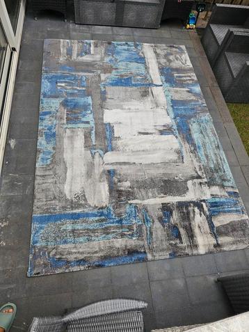 Modern vloerkleed carpet - Blauw/Grijs/Wit - 290x200 cm beschikbaar voor biedingen
