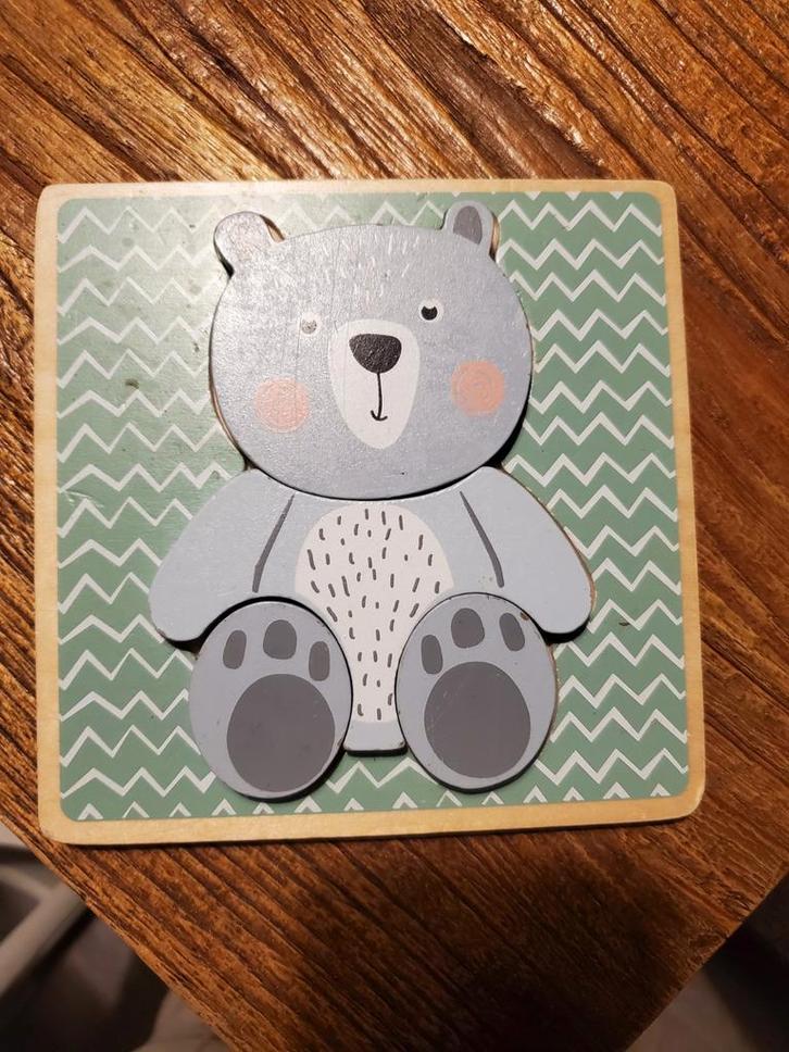 Houten Puzzel Beer, Kinderen en Baby's, Speelgoed | Kinderpuzzels, Zo goed als nieuw, 2 tot 4 jaar, 10 tot 50 stukjes, Van hout