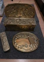 Antiek koperen schoenenpoets kistje, Ophalen of Verzenden, Koper