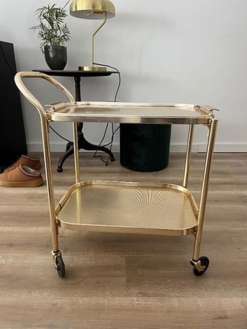 Gouden trolley | bijzettafel | vintage beschikbaar voor biedingen