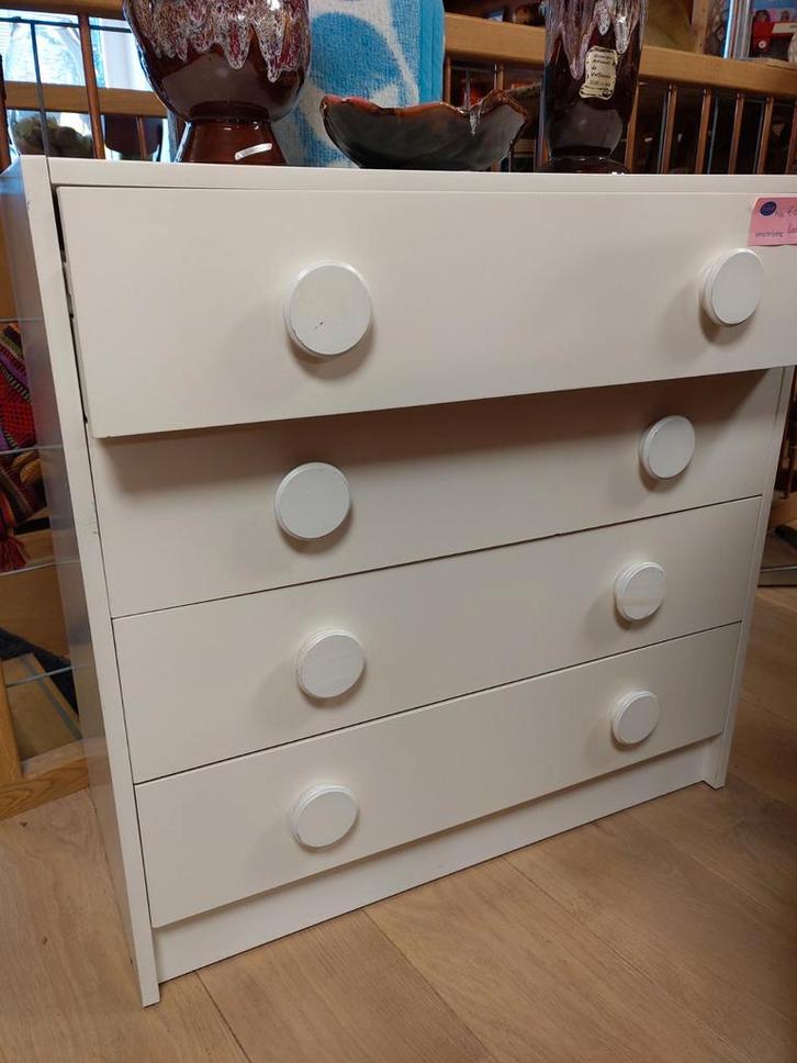 Vintage Ladekast met Ronde Knoppen, Huis en Inrichting, Kasten | Dressoirs, Gebruikt, 50 tot 100 cm, 25 tot 50 cm, Met lade(s)