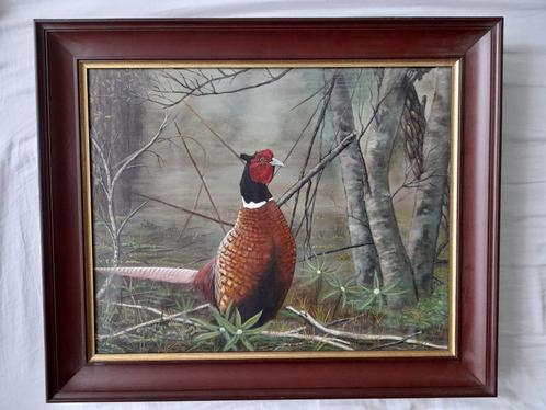 schilderij, fazant, natuur, realistisch, veluwe, olieverf, Antiek en Kunst, Kunst | Schilderijen | Klassiek, Ophalen