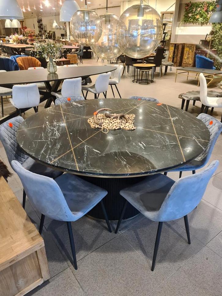 Nieuwe icathcers elite ronde marmeren eettafel 150cm €595, Huis en Inrichting, Tafels | Eettafels, Nieuw, 150 tot 200 cm, 150 tot 200 cm