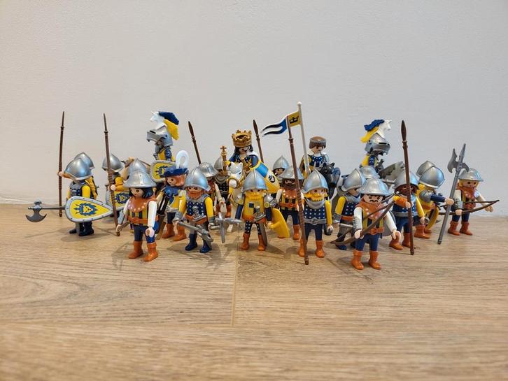 Playmobil poppetjes ridders leeuw blauw geel (custom), Kinderen en Baby's, Speelgoed | Playmobil, Ophalen of Verzenden