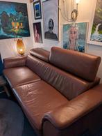Twee leren banken te koop! (Lees omschrijving), Ophalen, Gebruikt, 75 tot 100 cm, Driepersoons