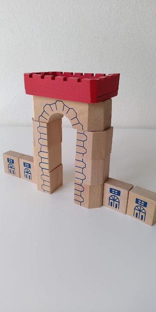 Blokken set kasteel, Kinderen en Baby's, Speelgoed | Houten speelgoed, Zo goed als nieuw, Overige typen, Ophalen of Verzenden