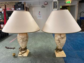 2 SCHEMERLAMPEN met onyx voet - WD014 beschikbaar voor biedingen