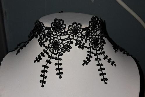 Mooie nieuwe brede zwarte Gothic ketting, Sieraden, Tassen en Uiterlijk, Kettingen, Nieuw, Overige materialen, Zwart, Verstelbaar