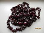 ketting granaat edelsteen kralen 90 cm. langb split. rood., Gebruikt, Ophalen of Verzenden, Steen of Mineraal, Met edelsteen
