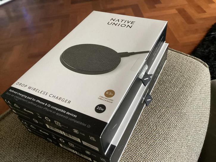 Native Union Drop Wireless Charger - Nieuw draadloze oplader, Audio, Tv en Foto, Opladers, Nieuw, Ophalen of Verzenden