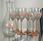 Luminarc Pink Anais karaf 6 x roze bloem vintage wijnglazen, Ophalen, ., Overige typen, Zo goed als nieuw
