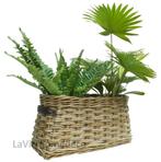 Vensterbankmand riet leer 30cm hoog, Ophalen of Verzenden, Nieuw, Rond, Riet