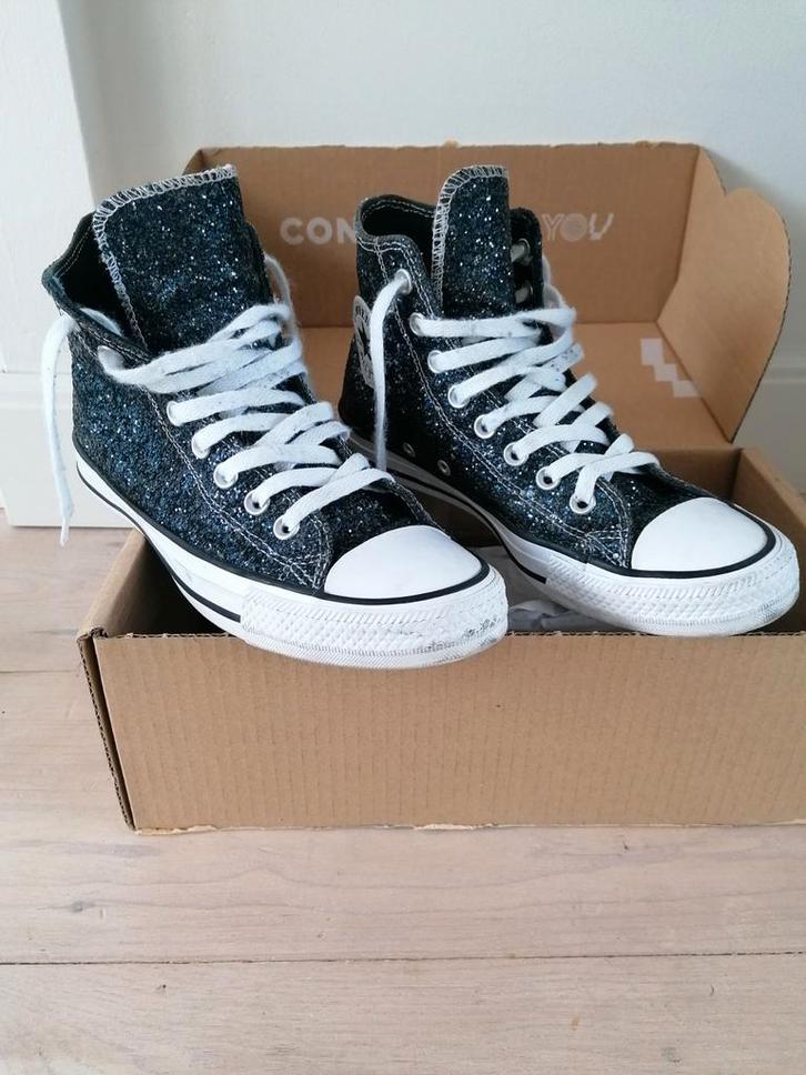 CONVERSE All Stars limited edition!! Glitter 39.5, Kleding | Dames, Schoenen, Zo goed als nieuw, Sneakers of Gympen, Zwart, Ophalen of Verzenden