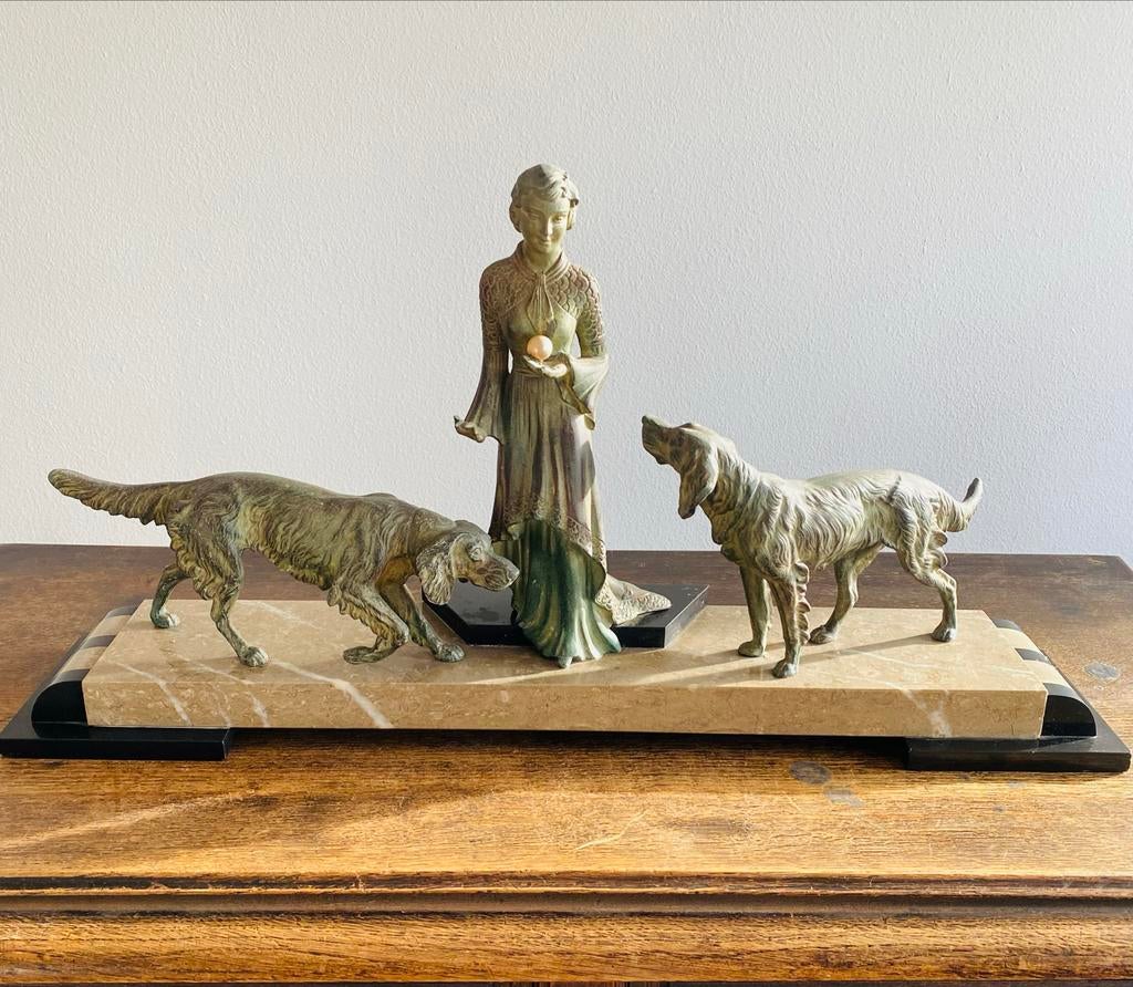 Art Deco beeld, Antiek en Kunst, Antiek | Koper en Brons, Brons, Ophalen