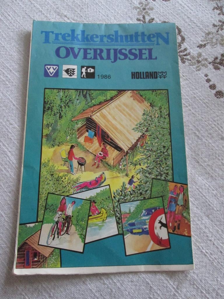 kaart Trekkershutten Overijssel 1986 VVV, Gelezen, Ophalen of Verzenden, Landkaart, 1800 tot 2000