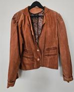 Vintage leren damesblazer | echt leer | Made in Italy, Bruin, Maat 42/44 (L), Ophalen of Verzenden, Gedragen