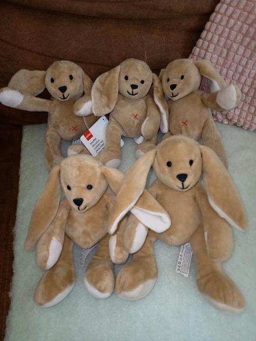 Hema velours beige konijntjes, Kinderen en Baby's, Speelgoed | Knuffels en Pluche, Zo goed als nieuw, Konijn, Ophalen of Verzenden