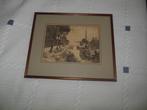 1 ingelijste ets van O.P. Matthes,, Antiek en Kunst, Kunst | Etsen en Gravures, Ophalen