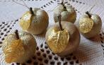 5 Gouden kersthangers appeltjes, Ophalen of Verzenden
