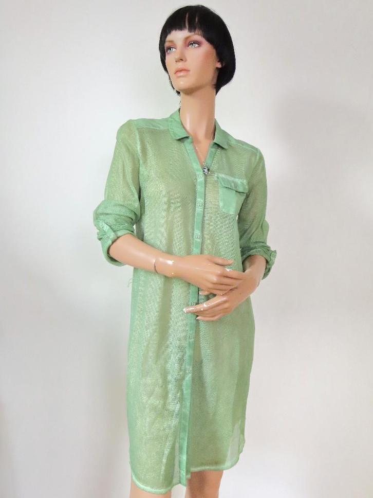 SANDWICH Halflange Groene Doorschijnende Jurk S 36, Kleding | Dames, Jurken, Zo goed als nieuw, Maat 36 (S), Groen, Knielengte