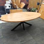 Eettafel van robuust mangohout 220x110 ovaal met spinpoot 16, Ophalen, 100 tot 150 cm, Ovaal, Nieuw