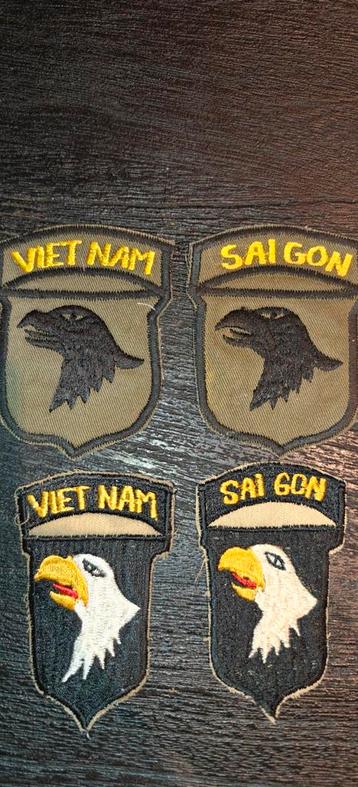 4 mouwemblemen 101st Airborne Division Vietnam Saigon  beschikbaar voor biedingen