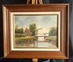 Cor Barning - Hollandse Landschap met Ophaalbrug - 1960, Ophalen