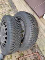 2x 155/65 R14 Winterbanden op Velg 4x100  ET39, Ophalen, 14 inch, Gebruikt, 155 mm