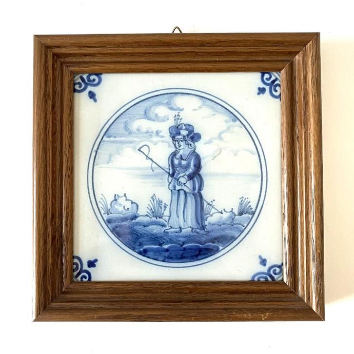 Oud-hollandse tegel van Tichelaar Makkum handgemaakt, Antiek en Kunst, Antiek | Wandborden en Tegels, Ophalen of Verzenden