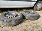 2 Opel Kadett E stalen velgen met banden 4x100, Auto-onderdelen, Ophanging en Onderstel, Ophalen, Opel