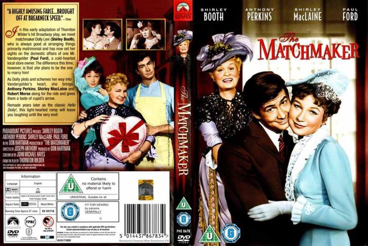 The Matchmaker 1958 DVD met Shirley Maclaine, Anthony Per, Cd's en Dvd's, Dvd's | Klassiekers, Zo goed als nieuw, Drama, 1940 tot 1960