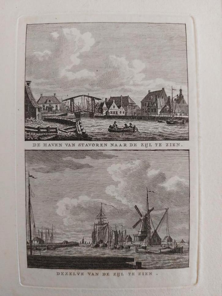 263-264 / Haven Stavoren naar en van de Zijl te zien, Antiek en Kunst, Kunst | Etsen en Gravures, Ophalen of Verzenden