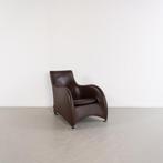 2x Montis Loge Fauteuil Donkerbruin Leder, 100 tot 125 cm, Ophalen of Verzenden, Zo goed als nieuw, Metaal