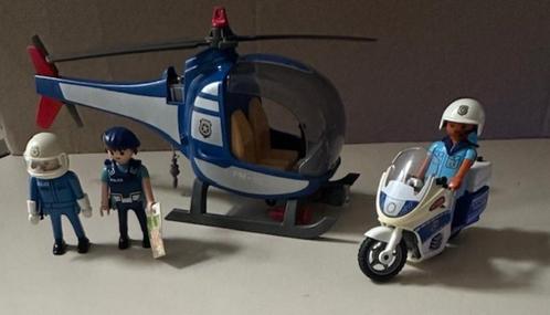 Playmobil politie helikopter 4266 + politie op motor (Sp4), Kinderen en Baby's, Speelgoed | Playmobil, Zo goed als nieuw, Complete set