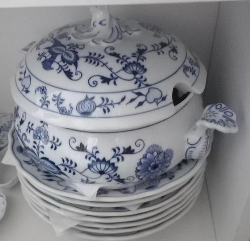 zwiebelmuster 6 soep, 6 ontbijtborden, met soepterrine, Huis en Inrichting, Keuken | Servies, Zo goed als nieuw, Bord(en), Overige stijlen