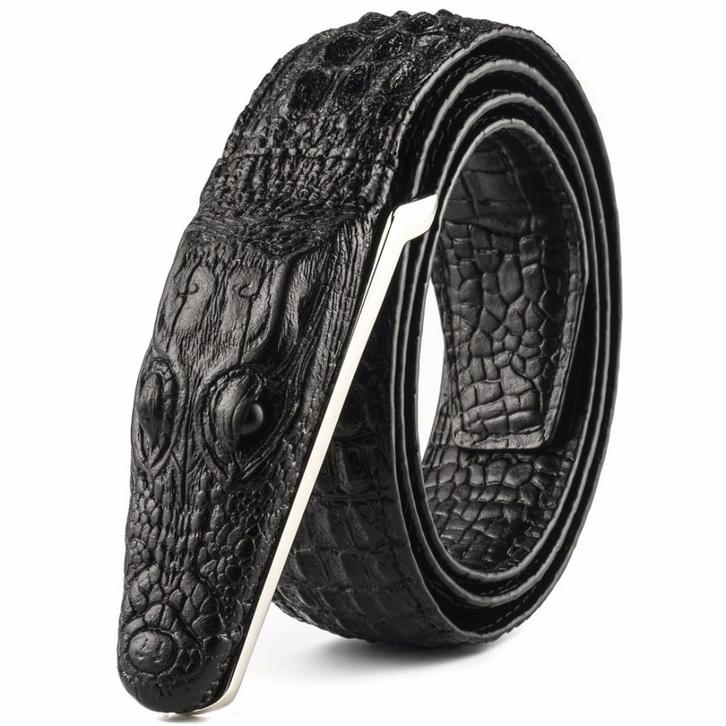 Zwarte krokodil heren riem / luxe krokodillen western cowboy, Kleding | Heren, Riemen en Ceinturen, Nieuw, Riem of Ceintuur, Zwart
