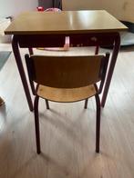 Oud schoolbankje met stoel, Ophalen, Gebruikt, Tafel(s) en Stoel(en)