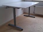 In hoogte verstelbaar bureau 120x80x62-76 cm wit/grijs, Ophalen, In hoogte verstelbaar, Zo goed als nieuw, Bureau