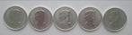MAPLE LEAF 1OZ SILVER : 5 x Mooie Maple Leaf Munten - 2012, Verzenden, Zilver