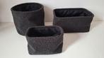 3 zwarte boucle mandjes xenos mand opberger opbergen opruim, Ophalen of Verzenden, Rond, Riet