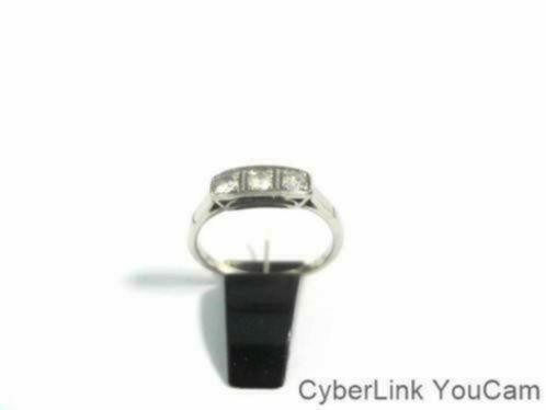 14596 14k Witgouden Diamanten Alliance Ring Maat 15.5, Sieraden, Tassen en Uiterlijk, Ringen, Zo goed als nieuw, Dame, Kleiner dan 17