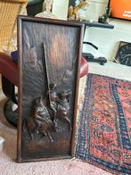 Houten Wandpaneel Don Quichot & Sancho, Antiek en Kunst, Kunst | Beelden en Houtsnijwerken, Ophalen of Verzenden